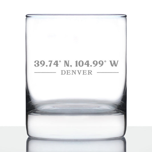 Denver Coordinates - 10 Ounce Rocks Glass