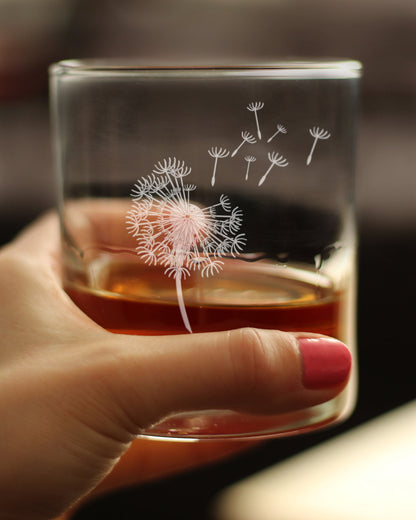 Dandelion Rocks Glass - Friendship Gifts and Dandelion Flowers Decor for New Beginnings - 10.25 Oz Glasses