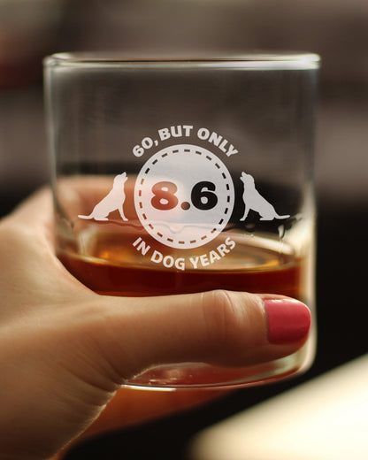 60th Birthday Dog Years - Whiskey Rocks Glass Gift - Unique Funny Bday Gifts for Women and Men Turning 60 - 10.25 oz Glasses