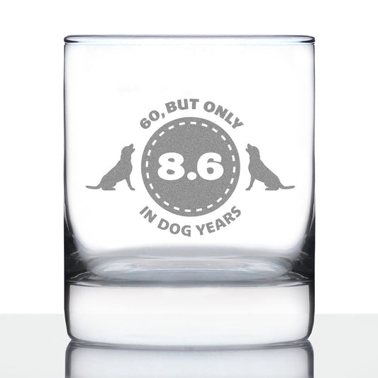 60th Birthday Dog Years - Whiskey Rocks Glass Gift - Unique Funny Bday Gifts for Women and Men Turning 60 - 10.25 oz Glasses