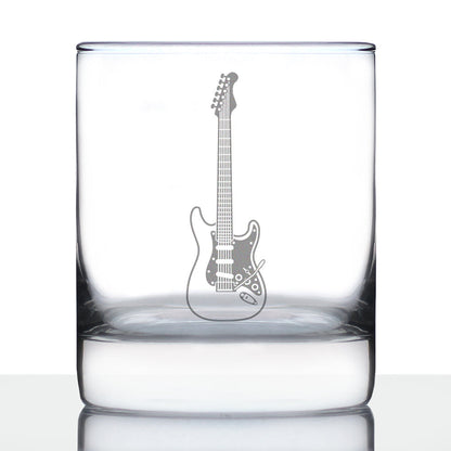 Electric Guitar Rocks Glass - Music Gifts for Guitar Players, Teachers and Musical Accessories for Musicians that Play Guitar - 10.25 Oz Glasses