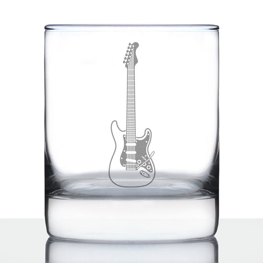 Electric Guitar Rocks Glass - Music Gifts for Guitar Players, Teachers and Musical Accessories for Musicians that Play Guitar - 10.25 Oz Glasses