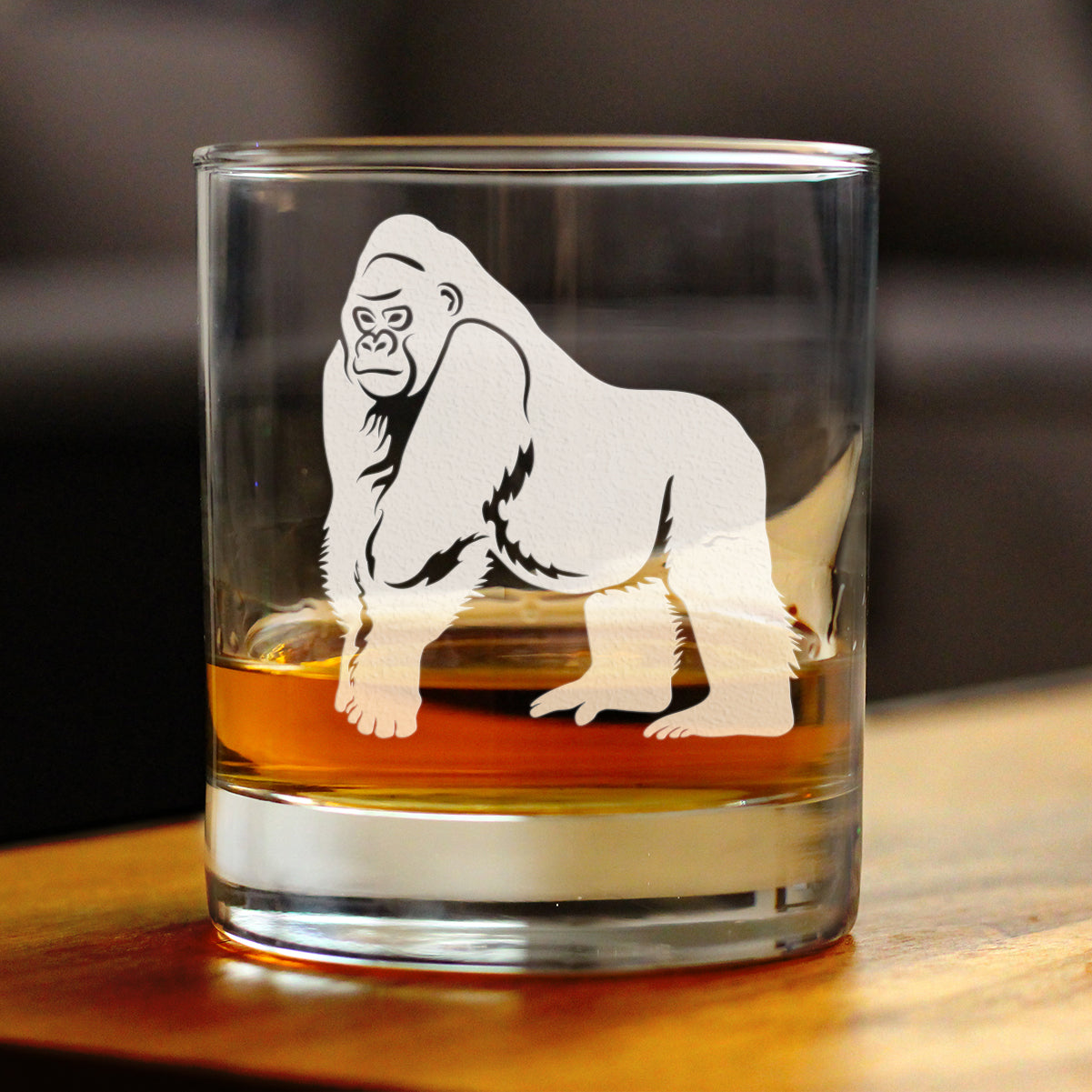 Gorilla Rocks Glass - Fun Wild Animal Themed Decor and Gifts for Lovers of Apes and Monkeys - 10.25 Oz Glasses