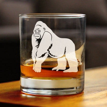 Gorilla Rocks Glass - Fun Wild Animal Themed Decor and Gifts for Lovers of Apes and Monkeys - 10.25 Oz Glasses