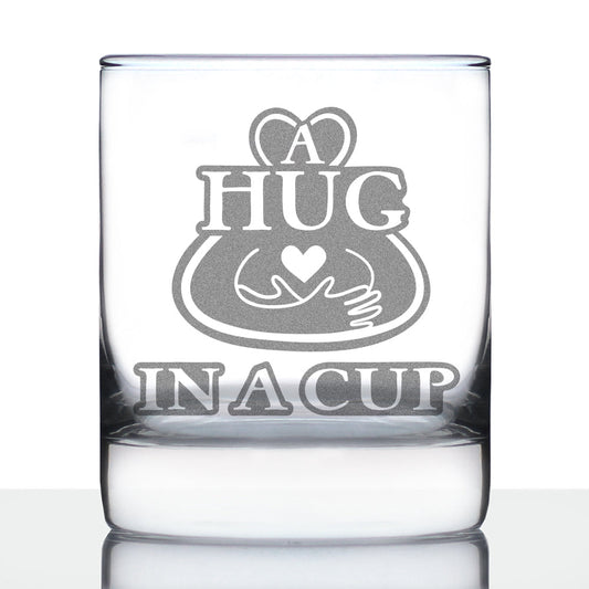Hug in a Cup - Whiskey Rocks Glass Gift - Sympathy Gifts for Comfort and Encouragement - 10.25 oz Glasses
