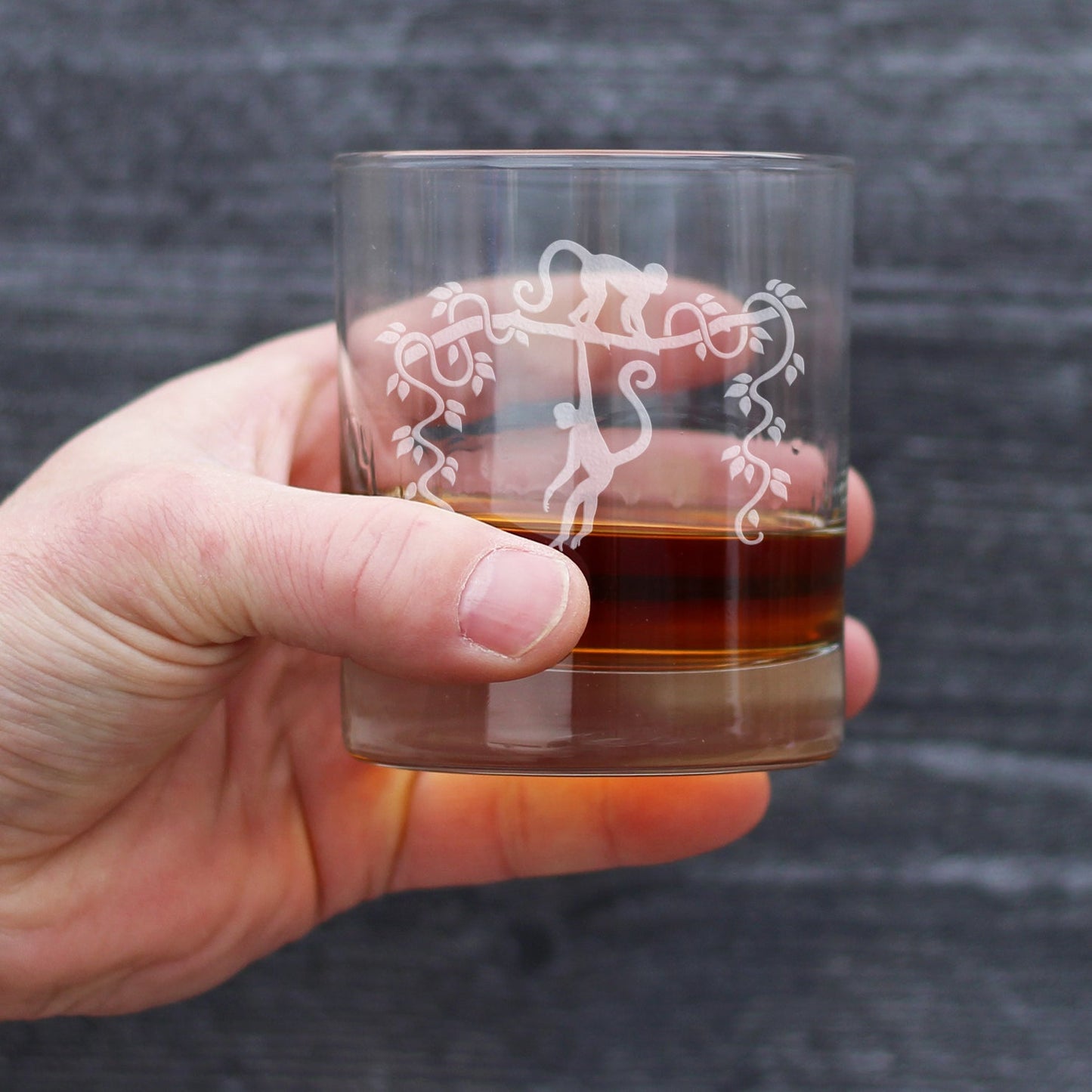 Monkey Rocks Glass - Fun Wild Animal Themed Decor and Gifts for Lovers of Apes and Monkeys - 10.25 Oz Glasses