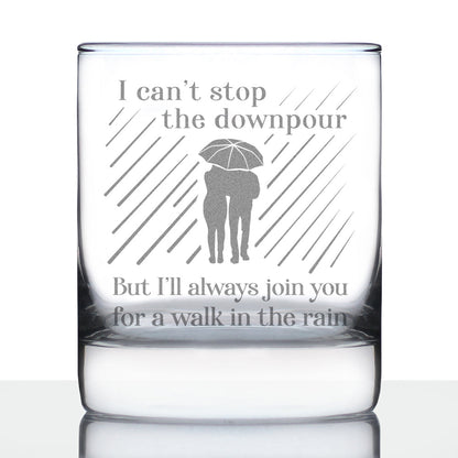 Walk in the Rain - Whiskey Rocks Glass Gift - Sympathy Gifts for Comfort and Encouragement - 10.25 oz Glasses