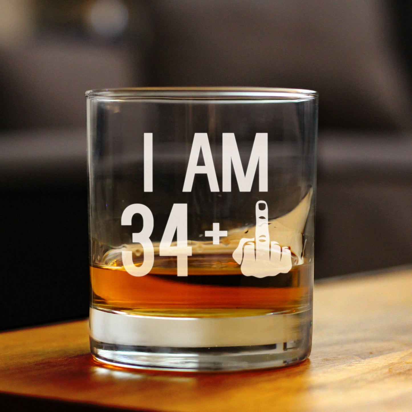 34 + 1 Middle Finger - 10 Ounce Rocks Glass