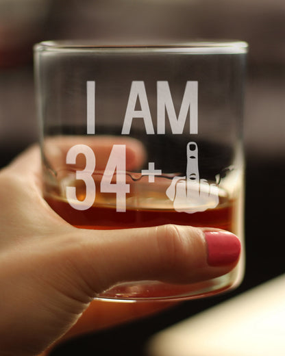 34 + 1 Middle Finger - 10 Ounce Rocks Glass