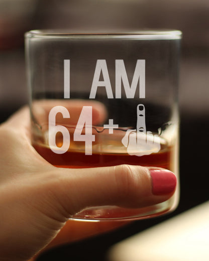 64 + 1 Middle Finger - 10 Ounce Rocks Glass