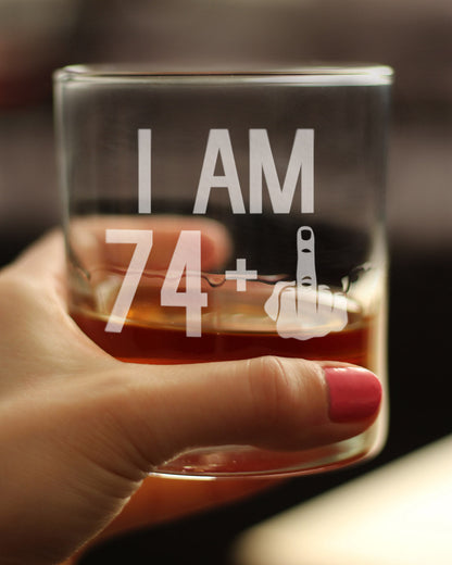 74 + 1 Middle Finger - 10 Ounce Rocks Glass