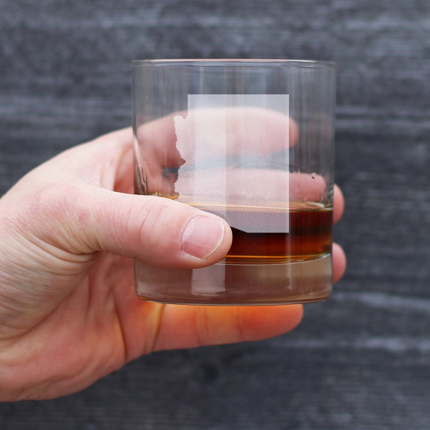 Arizona State Outline Whiskey Rocks Glass - State Themed Drinking Decor and Gifts for Arizonan Women & Men - 10.25 Oz Whisky Tumbler Glasses