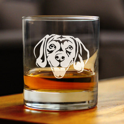 Happy Beagle Whiskey Rocks Glass - Fun Dog Themed Decor and Gifts for Moms & Dads of Beagles - 10.25 Oz Glasses