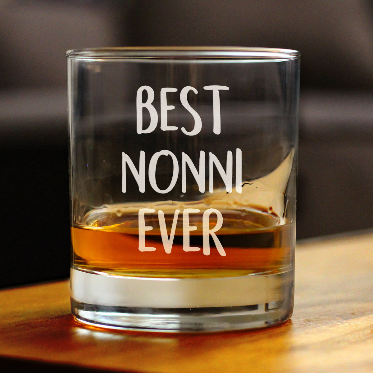 Best Nonni Ever 10 oz Rocks Glass or Old Fashioned Glass - Reveal Gift for New Grandmothers, Mother's Day or Birthday Gift for Nonni