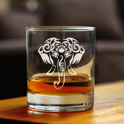 Elephant Boho - 10 Ounce Rocks Glass