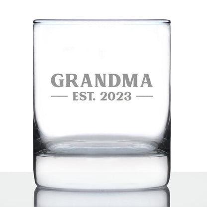 Grandma Est. 2023 -  Bold - 10 Ounce Rocks Glass