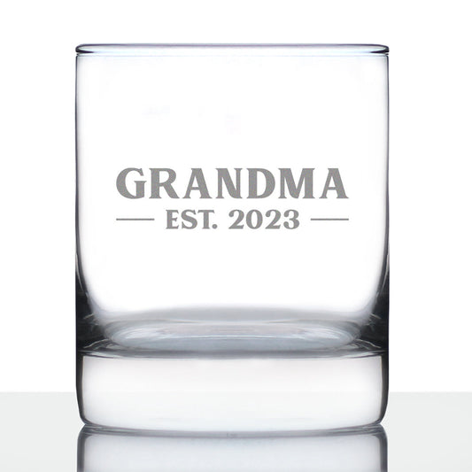 Grandma Est. 2023 -  Bold - 10 Ounce Rocks Glass