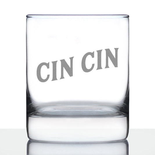 Cin Cin - Italian Cheers - Whiskey Rocks Glass - Cute Italy Themed Gifts or Party Decor for Women and Men - 10.25 Oz