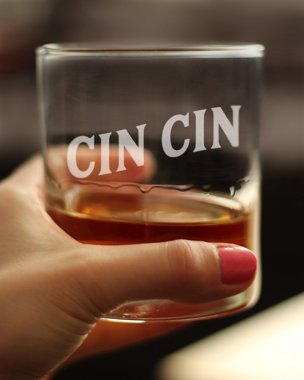 Cin Cin - Italian Cheers - Whiskey Rocks Glass - Cute Italy Themed Gifts or Party Decor for Women and Men - 10.25 Oz