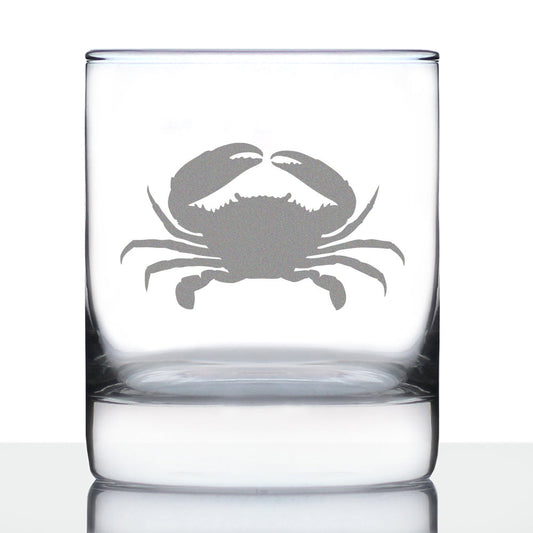 Crab - Cute Nautical Theme Gifts for Beach House - 10 Ounce Rocks Glass