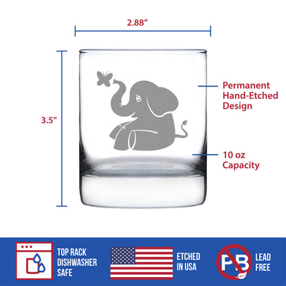 Cute Elephant - 10 Ounce Rocks Glass