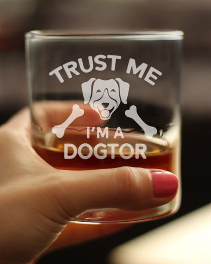 Dogtor - Whiskey Rocks Glass - Funny Dog Gifts for Veterinarians and Vet Techs - 10.25 Oz Glasses