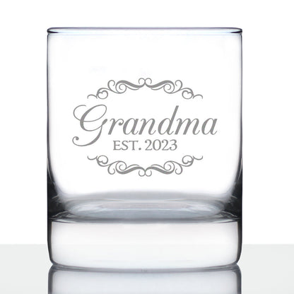 Grandma Est. 2023 - Decorative - 10 Ounce Rocks Glass
