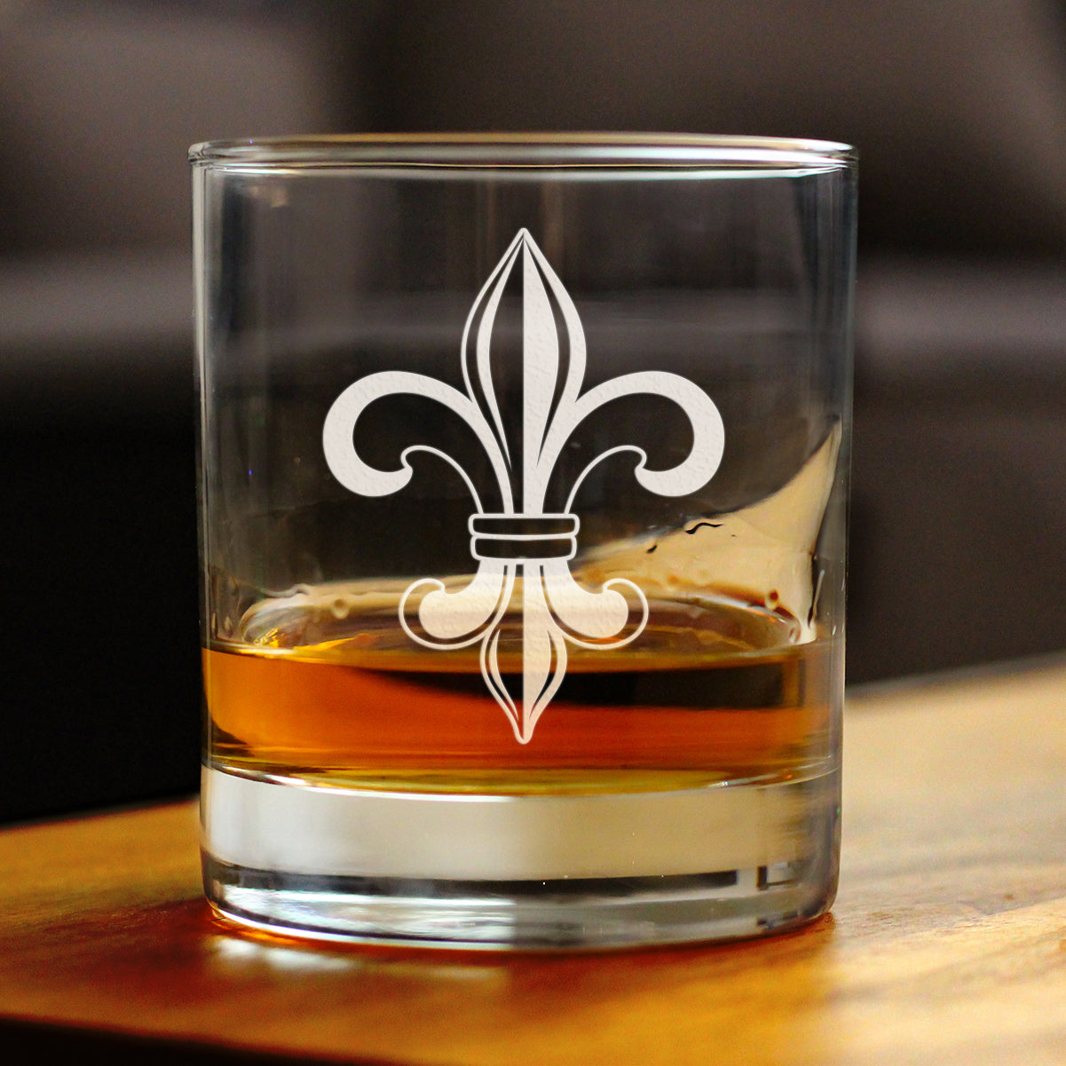 Fleur de Lis Rocks Glass - French Fleur de Lis Decor and Gifts - 10.25 Oz Glasses