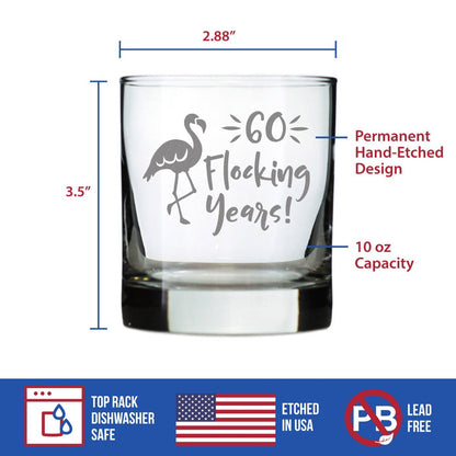 60 Flocking Years - 10 Ounce Rocks Glass