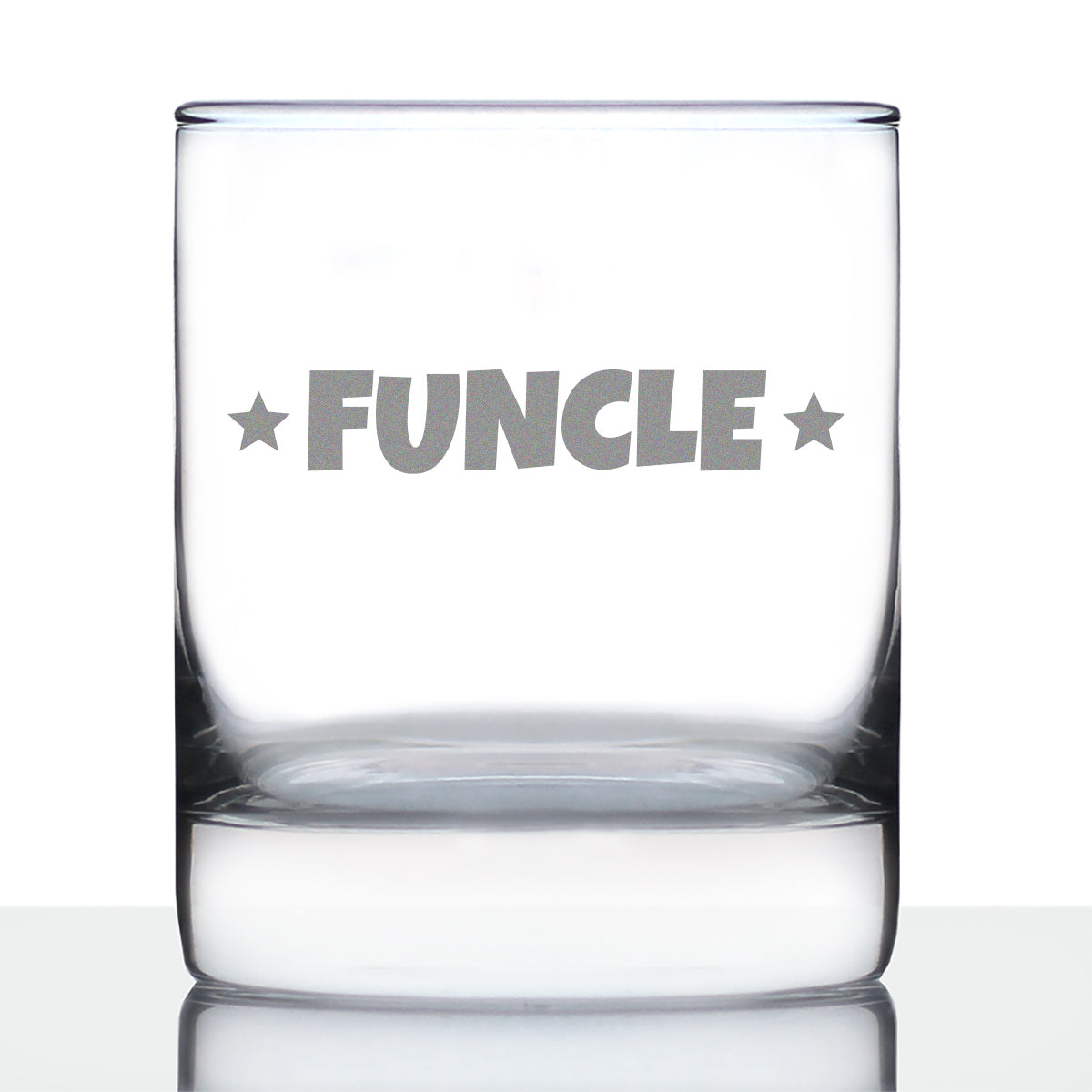 Funcle Whiskey Rocks Glass - Funny Gifts For The Best Uncle - 10.25 Oz Glasses
