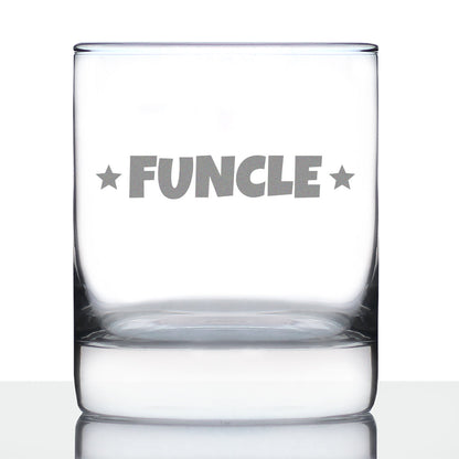 Funcle Whiskey Rocks Glass - Funny Gifts For The Best Uncle - 10.25 Oz Glasses