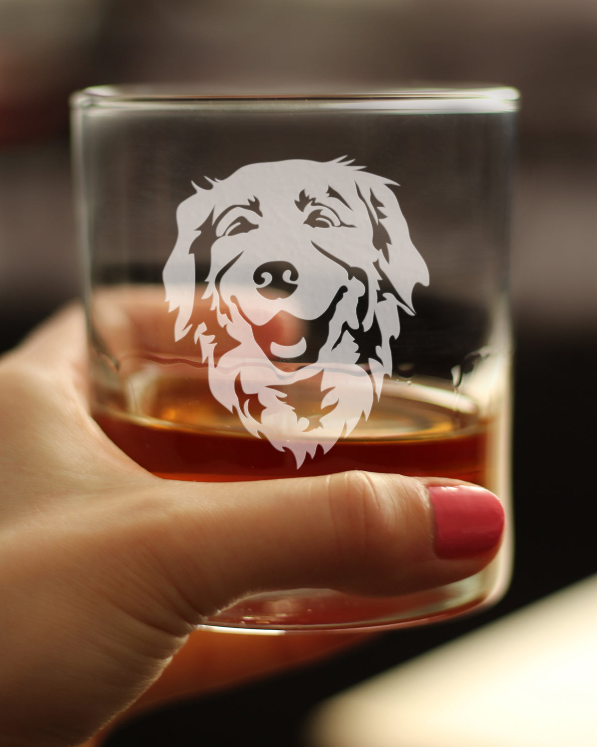 NEW Golden Retriever Happy Face - 10 Ounce Rocks Glass