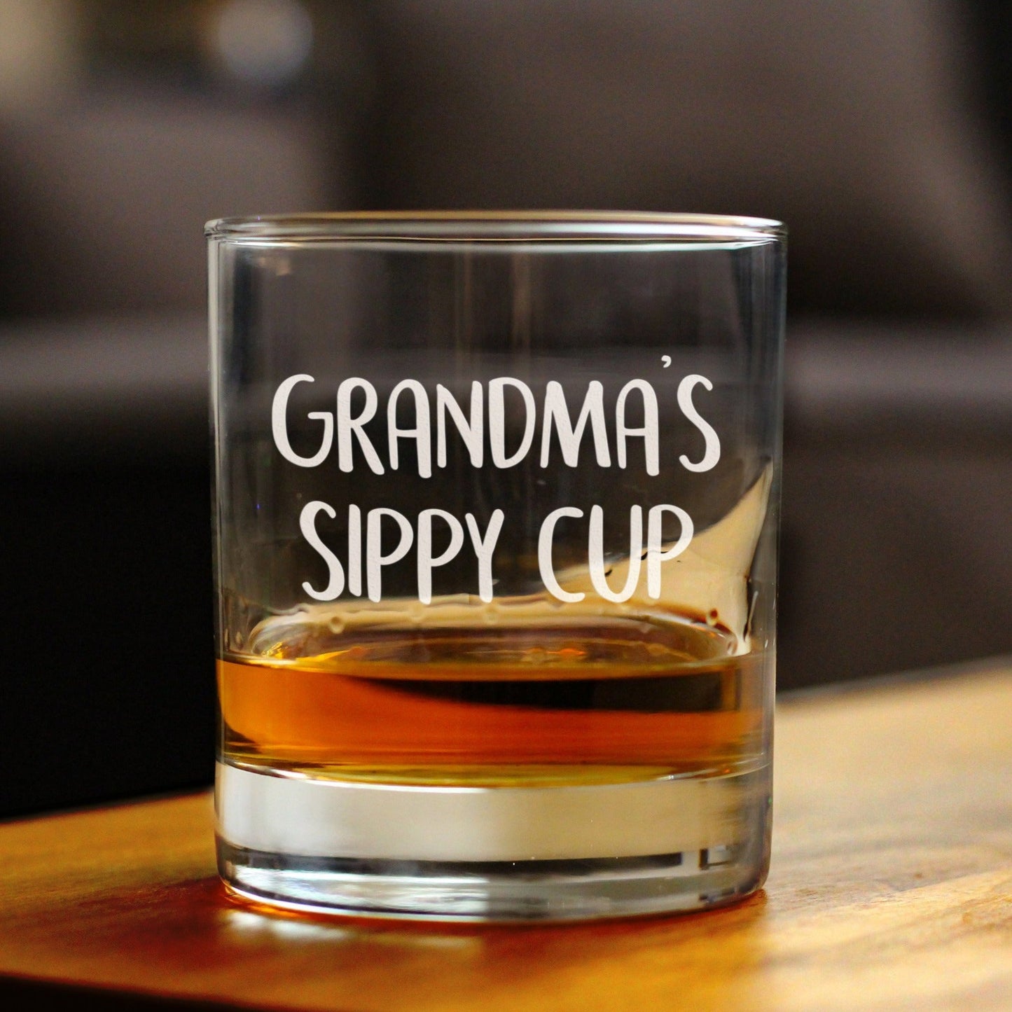 Grandma's Sippy Cup - Unique Whiskey Rocks Glass for Grandmothers - Cute Grandparents Themed Gifts - 10.25 Oz