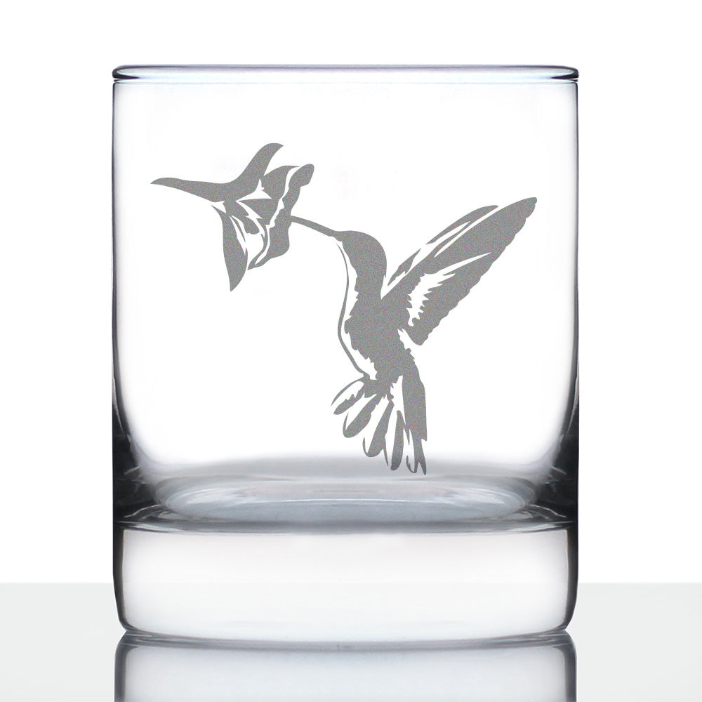 Hummingbird - Whiskey Rocks Glass Gifts - Bird Themed Gifts and Decor for Men & Women - 10.25 Oz Glasses