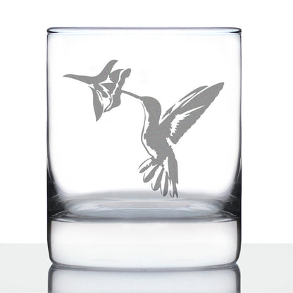 Hummingbird - Whiskey Rocks Glass Gifts - Bird Themed Gifts and Decor for Men & Women - 10.25 Oz Glasses