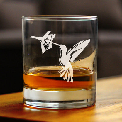 Hummingbird - Whiskey Rocks Glass Gifts - Bird Themed Gifts and Decor for Men & Women - 10.25 Oz Glasses