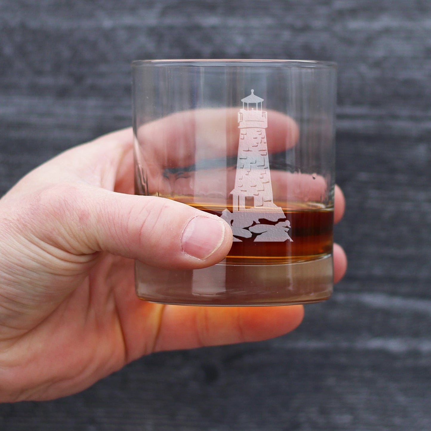 Lighthouse Whiskey Rocks Glass - Nautical Themed Decor and Gifts for Beach Lovers - 10.25 Oz Glasses