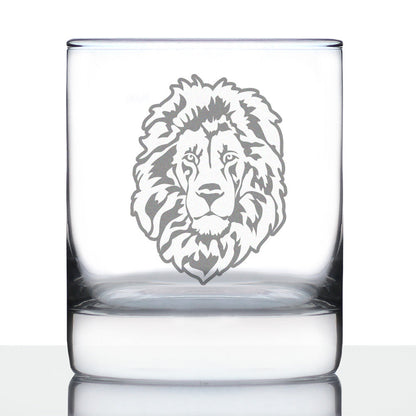 Lion Whiskey Rocks Glass - Fun Safari Themed Decor and Gifts for Lovers of African Wild Animals - 10.25 Oz Glasses