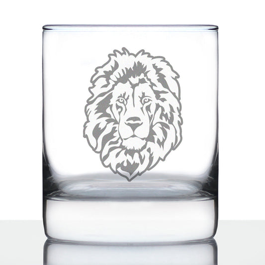 Lion Whiskey Rocks Glass - Fun Safari Themed Decor and Gifts for Lovers of African Wild Animals - 10.25 Oz Glasses