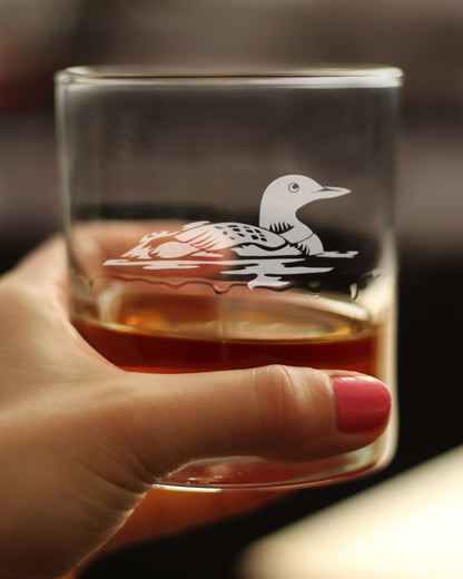 Loon Whiskey Rocks Glass - Fun Bird Themed Gifts and Decor for Men & Women - 10.25 Glasses