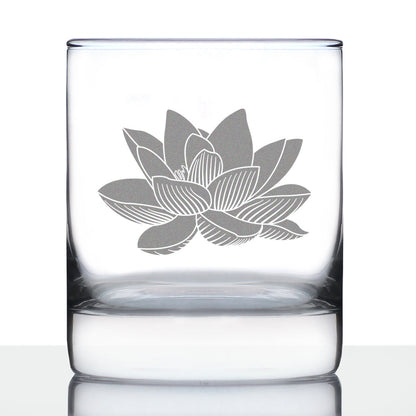 Lotus Flower - 10 Ounce Rocks Glass