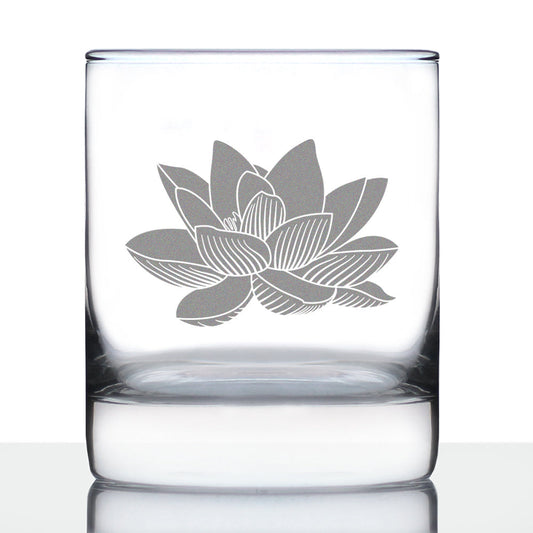 Lotus Flower - 10 Ounce Rocks Glass