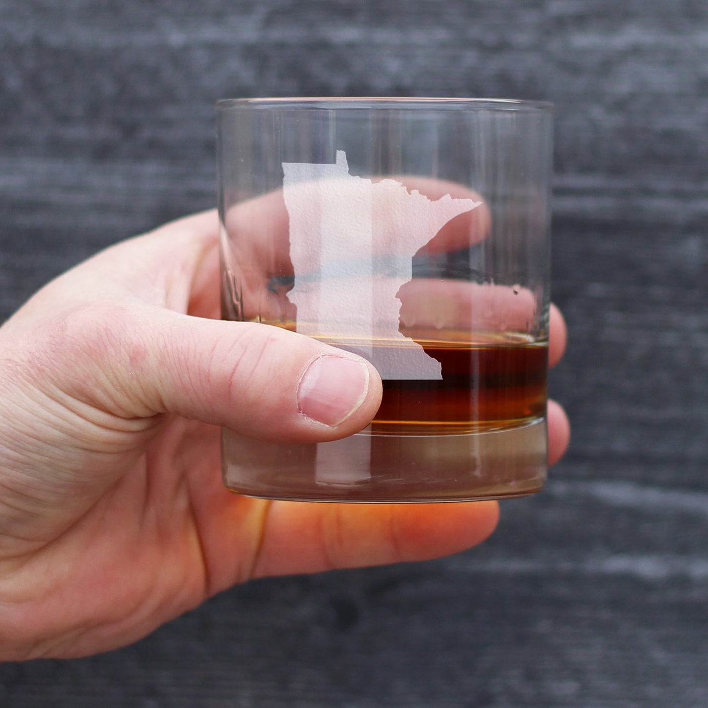 Minnesota State Outline Whiskey Rocks Glass - State Themed Drinking Decor and Gifts for Minnesotan Women & Men - 10.25 Oz Whisky Tumbler Glasses