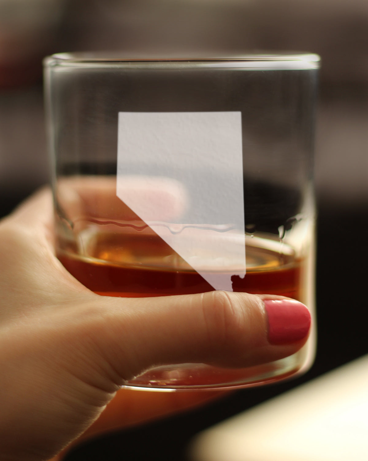 Nevada State Outline Whiskey Rocks Glass - State Themed Drinking Decor and Gifts for Nevadan Women & Men - 10.25 Oz Whisky Tumbler Glasses