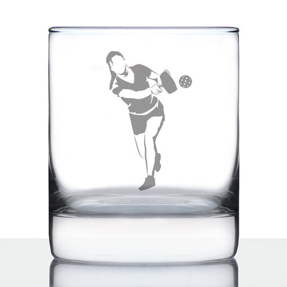 Pickleball Player Female - Whiskey Rocks Glass - Funny Pickleball Themed Decor and Gifts - 10.25 Oz Glasses