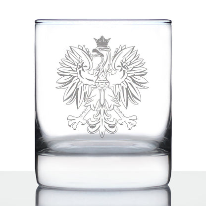 Polish Eagle - Engraved 10 oz Rocks Glass, Party Cup for Poles, Unique Poland Gifts