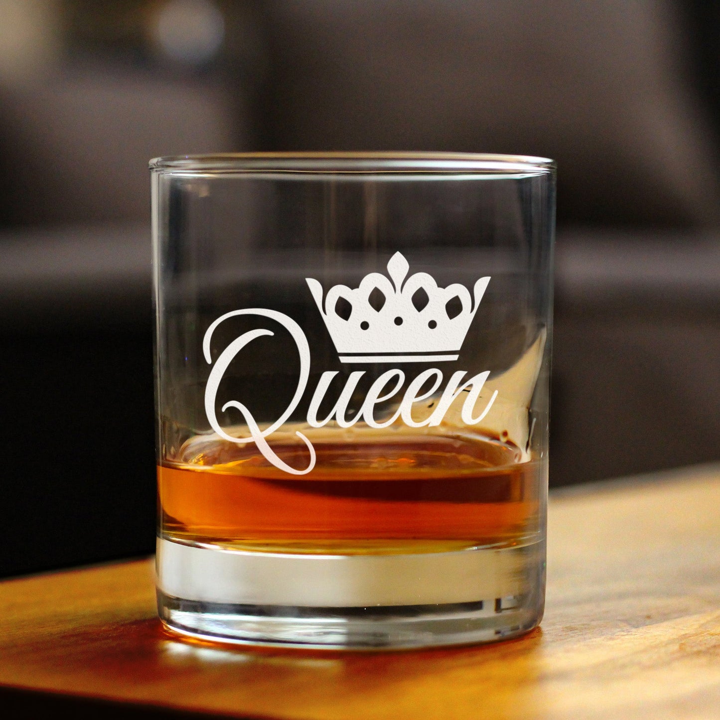 Queen - Whiskey Rocks Glass - Cute Gifts for Women Who Love Drinking Whisky & Etched Sayings Decor - 10.25 oz