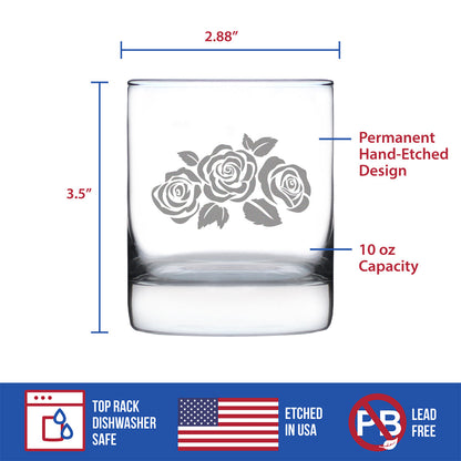 Roses - 10 Ounce Rocks Glass