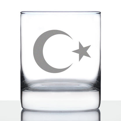 Turkey Flag Rocks Glass Engraved Old Fashioned Glasses for Men & Women - Fun 10.25 Oz Turkish Themed Gifts - Cute Gift for Turks
