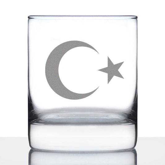 Turkey Flag Rocks Glass Engraved Old Fashioned Glasses for Men & Women - Fun 10.25 Oz Turkish Themed Gifts - Cute Gift for Turks